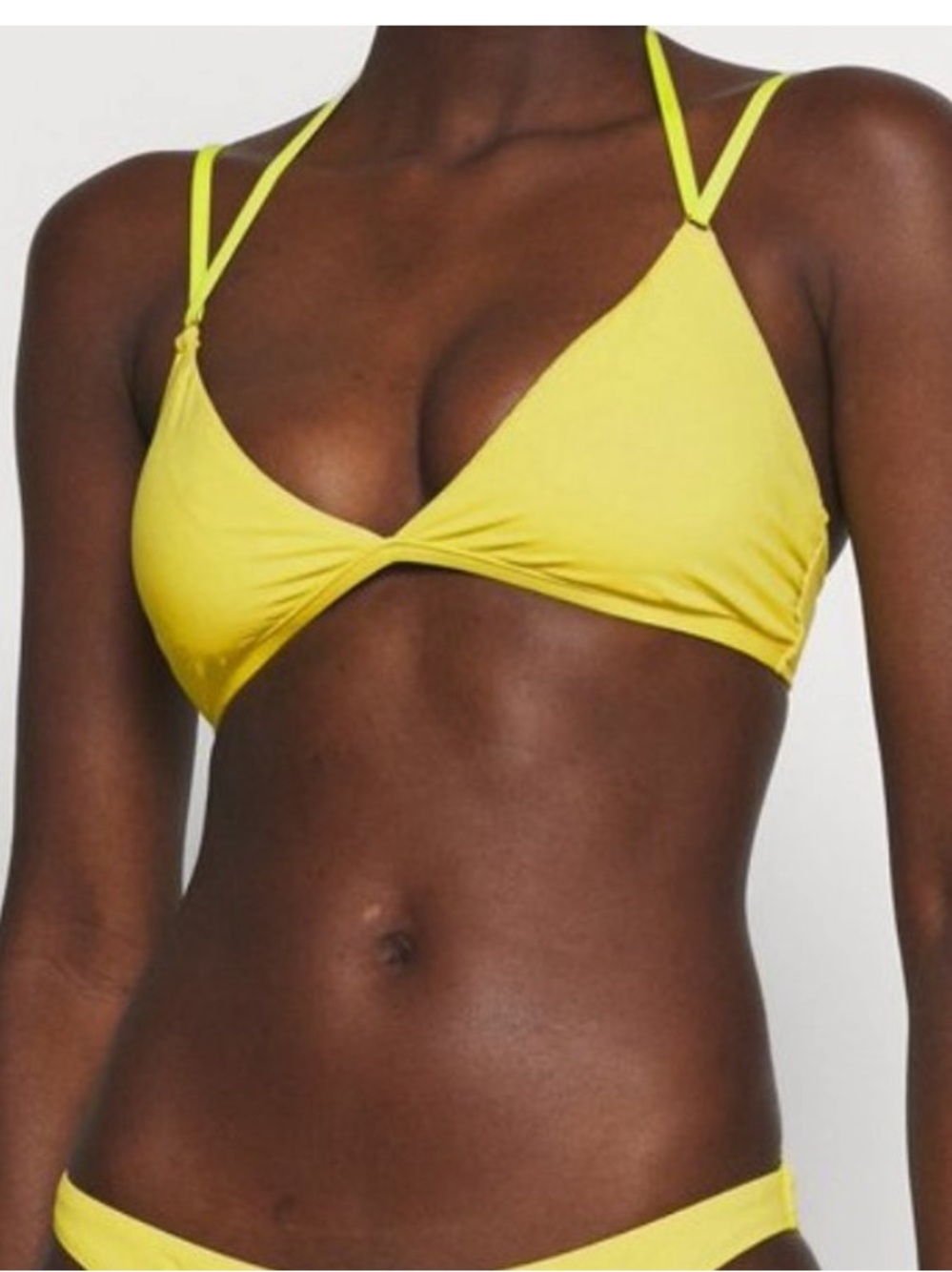 POLO RALPH LAUREN Neon Chartreuse Lemon Strappy Lace-Up Bikini Top Size M